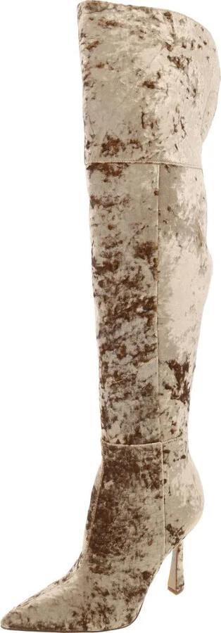 Eva 2 Womens Textured Velvet Over-The-Knee Boots