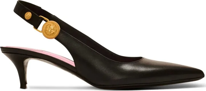 Eva 50mm leather slingback pumps
