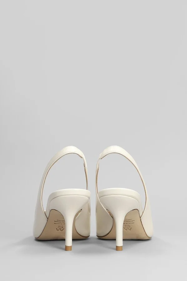 Eva 75 Pumps In White Leather - Image 4