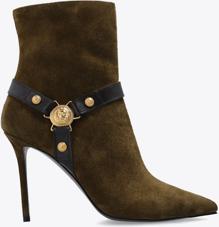 Eva 95 Lion Coin Suede Ankle Boots