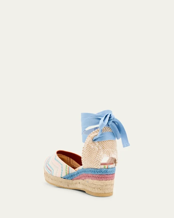 Eva Chevron Multi Ankle-Wrap Espadrilles - Image 5