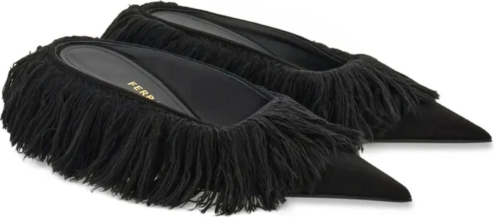 Eva feathered-detail mules - Image 2