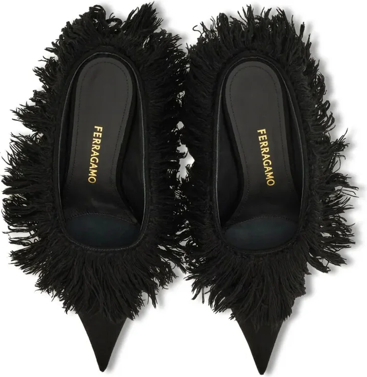 Eva feathered-detail mules - Image 4
