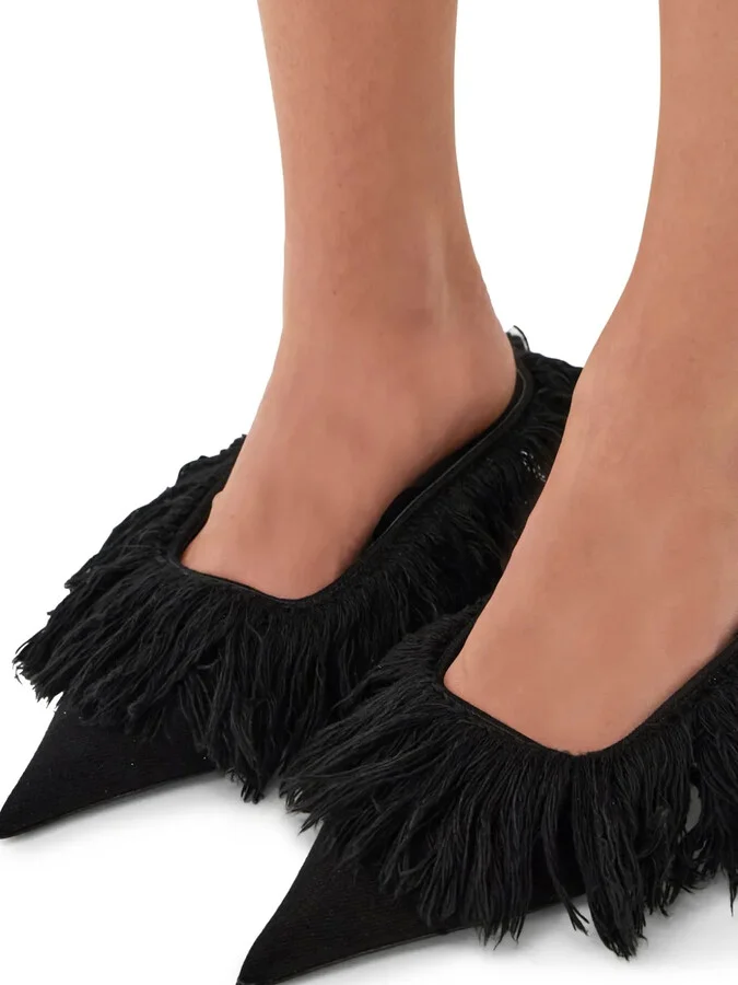 Eva feathered-detail mules - Image 5