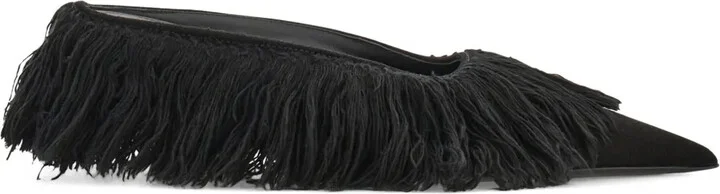 Eva feathered-detail mules