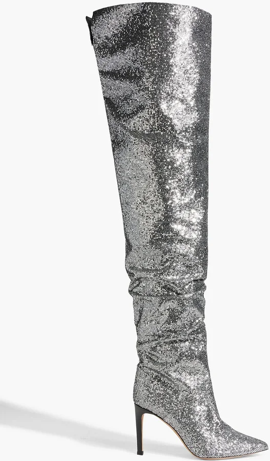 Eva glittered thigh boots