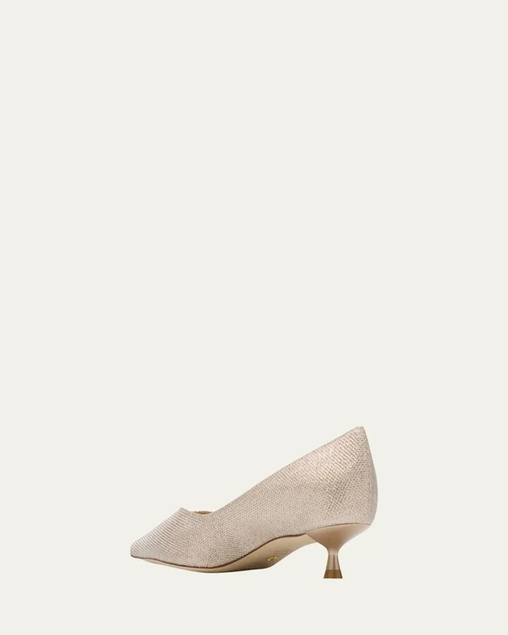 Eva Metallic Kitten-Heel Pumps - Image 5