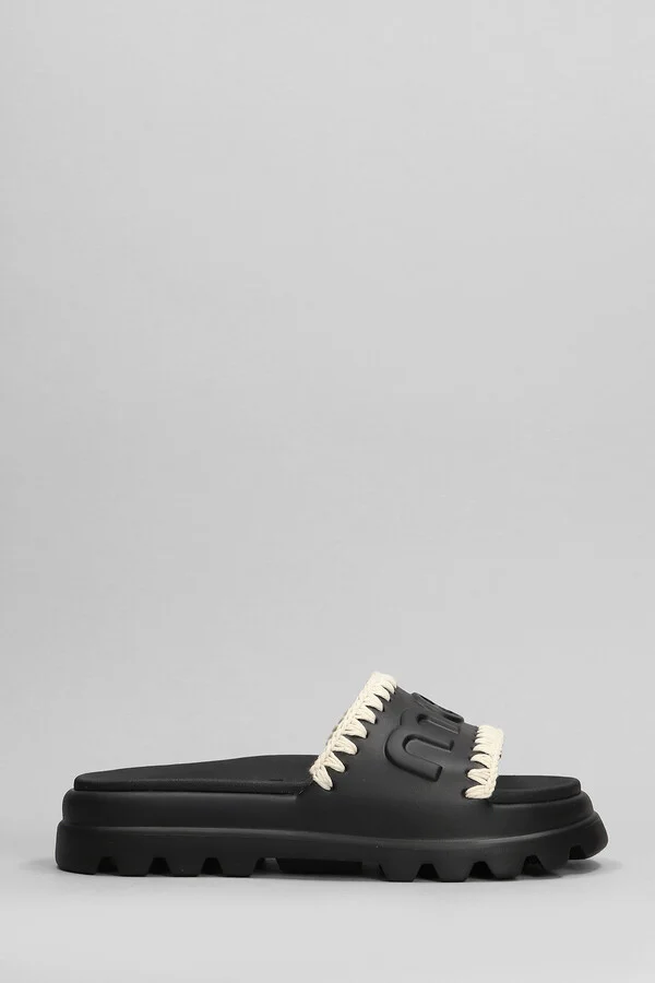 Eva Onepiece Flats In Black Rubber/plasic