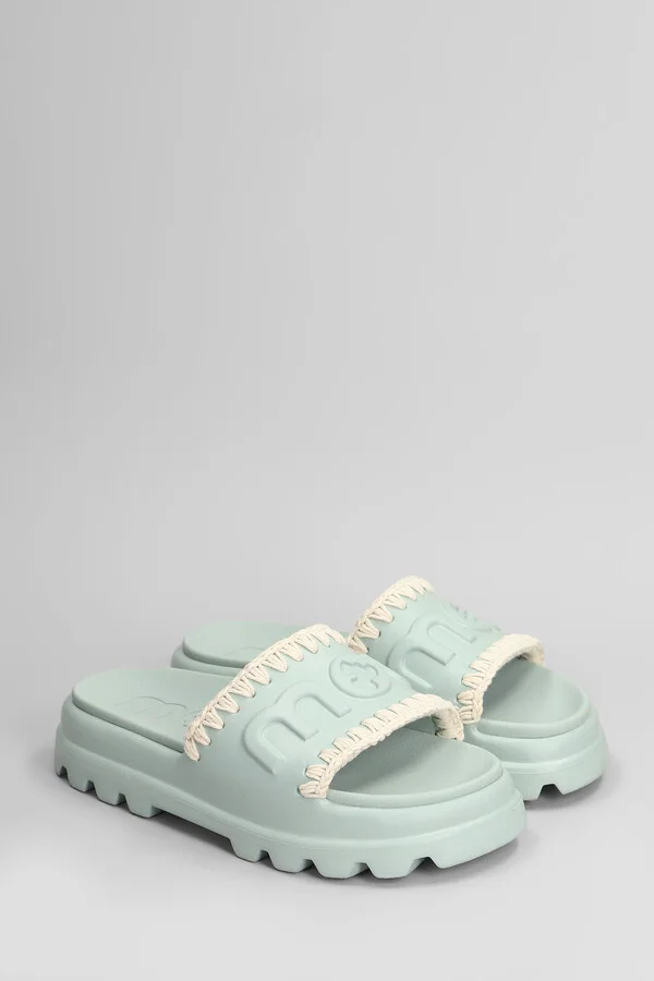 Eva Onepiece Flats In Green Rubber/plasic - Image 2