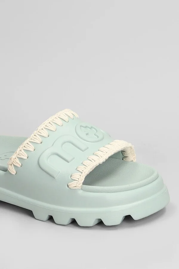 Eva Onepiece Flats In Green Rubber/plasic - Image 5