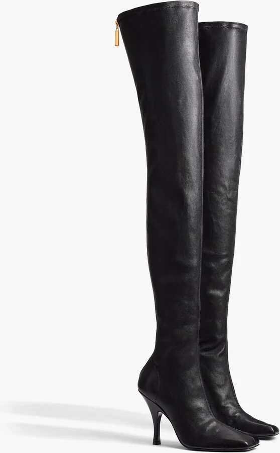 Eva Over-the-Knee Boot in Black Nappa Leather - Image 2