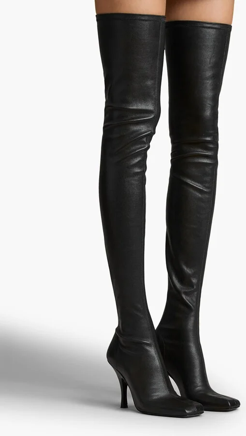 Eva Over-the-Knee Boot in Black Nappa Leather - Image 5
