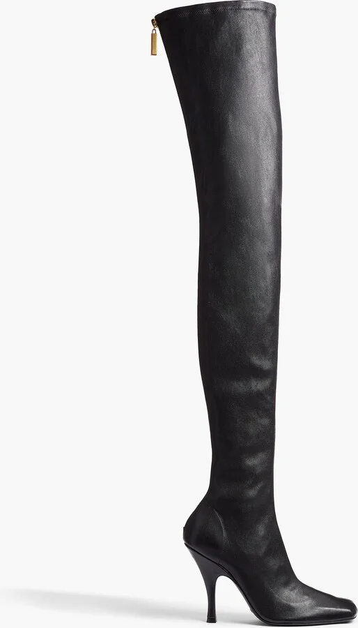 Eva Over-the-Knee Boot in Black Nappa Leather