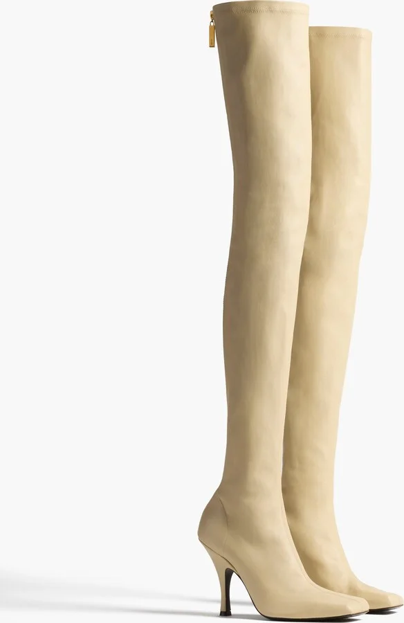 Eva Over-the-Knee Boot in Sand Nappa Leather - Image 2