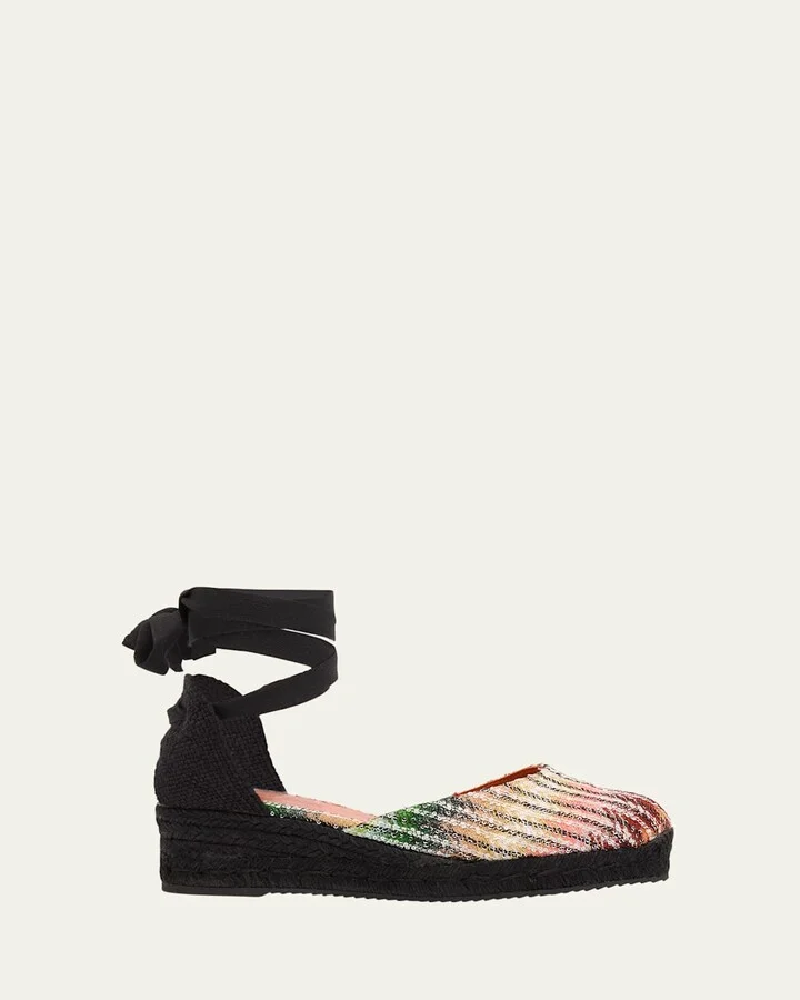 Eva Sequin Multi Ankle-Wrap Espadrilles