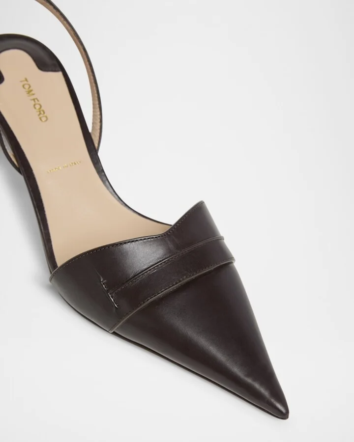 Eva Soft Calf Leather Slingback Pumps - Image 6