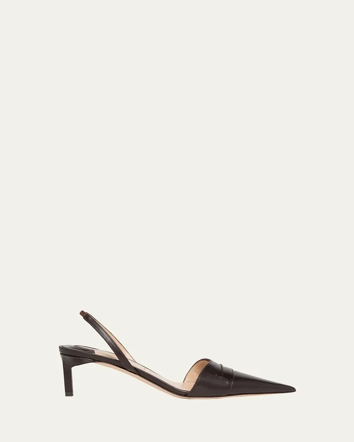 Eva Soft Calf Leather Slingback Pumps