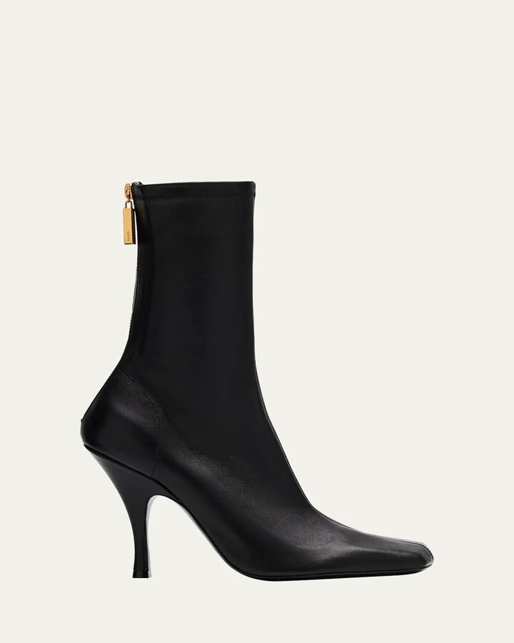 Eva Stretch Leather Ankle Booties