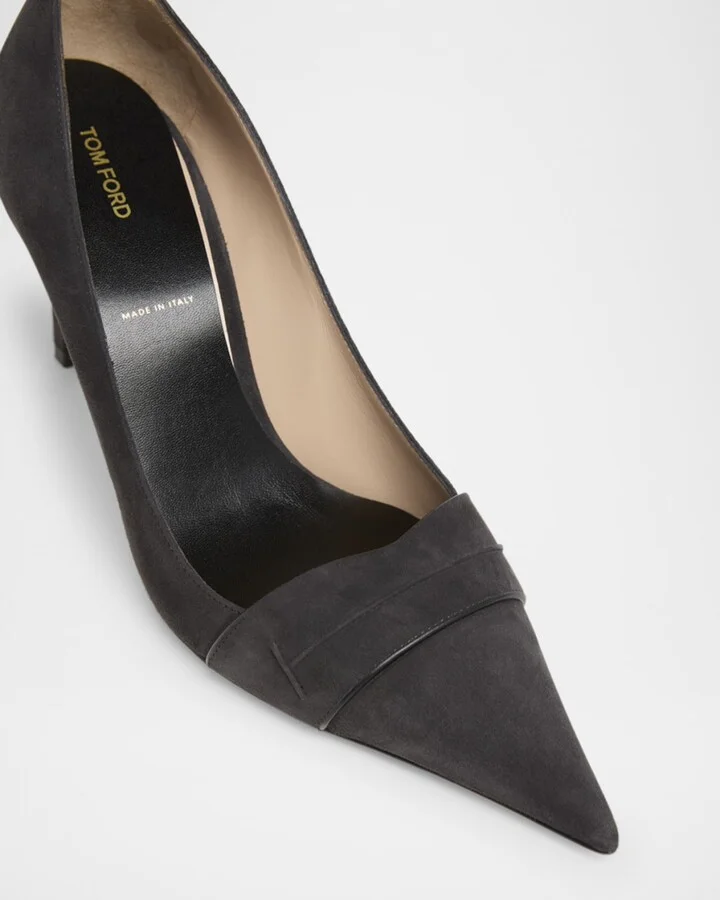 Eva Suede Pointed-Toe Pumps - Image 10