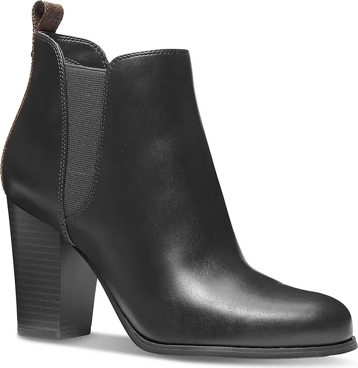 Evaline Heeled Bootie Womens Faux Leather Almond Toe Booties