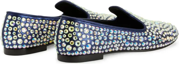 Evangeline rhinestone-embellished suede loafers - Image 3