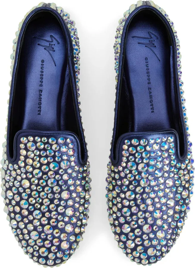 Evangeline rhinestone-embellished suede loafers - Image 4