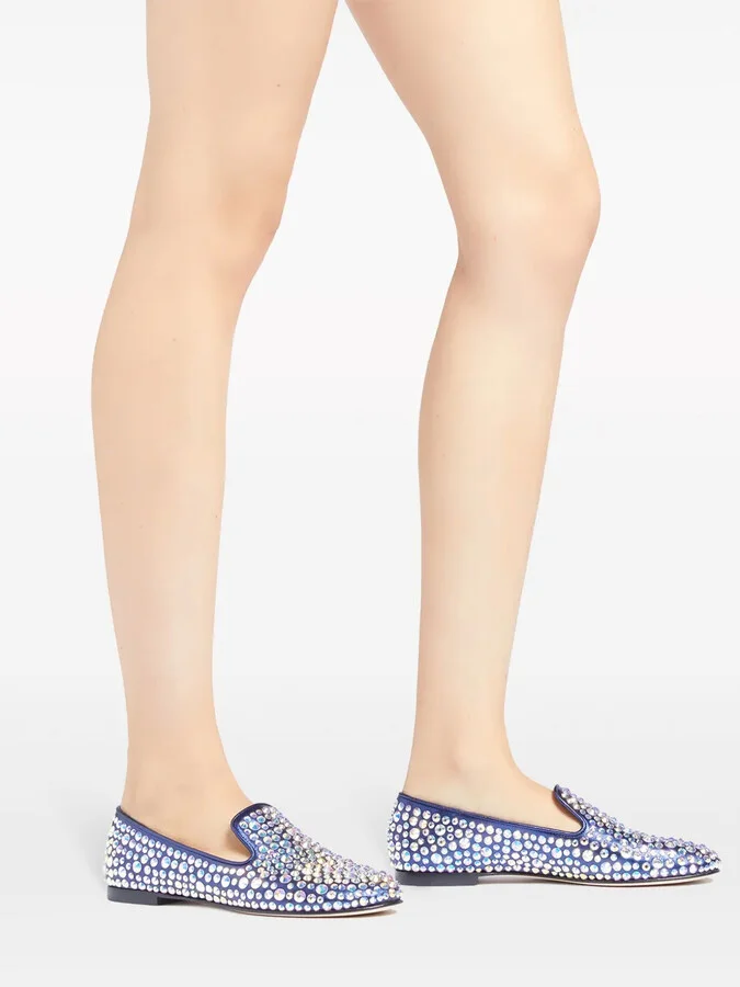 Evangeline rhinestone-embellished suede loafers - Image 5