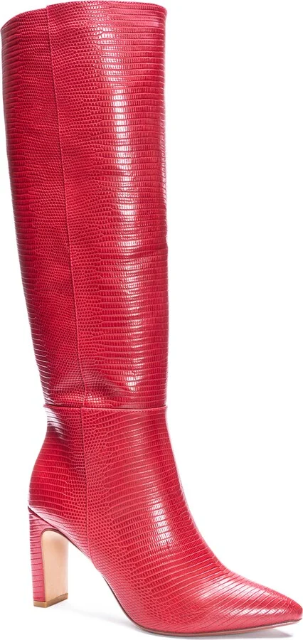 Red Faux Leather