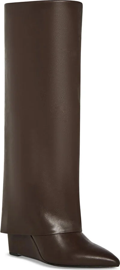 EVANNDER Womens Snake Print Textured Knee-High Boots