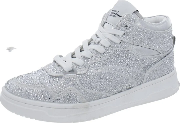 Evans-R Womens Rhinestone Glass High-Top Sneakers