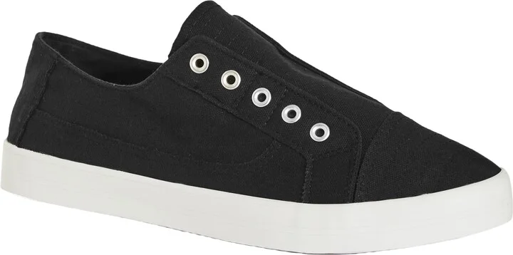 EVANS Women's Trainer-Eyelet Laceless Sneaker