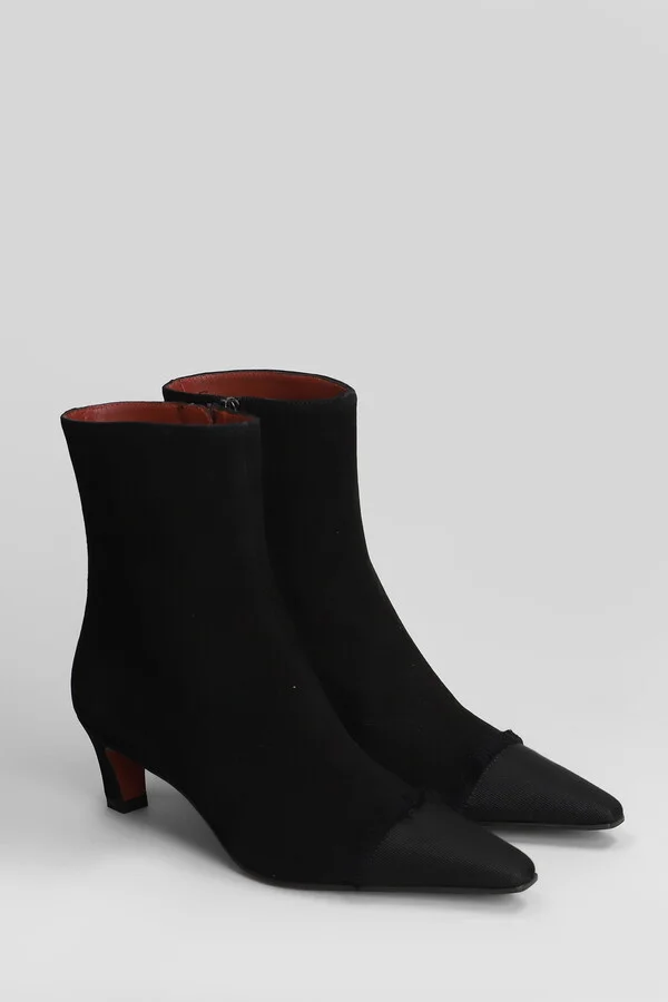 Evari High Heels Ankle Boots In Black Suede - Image 2