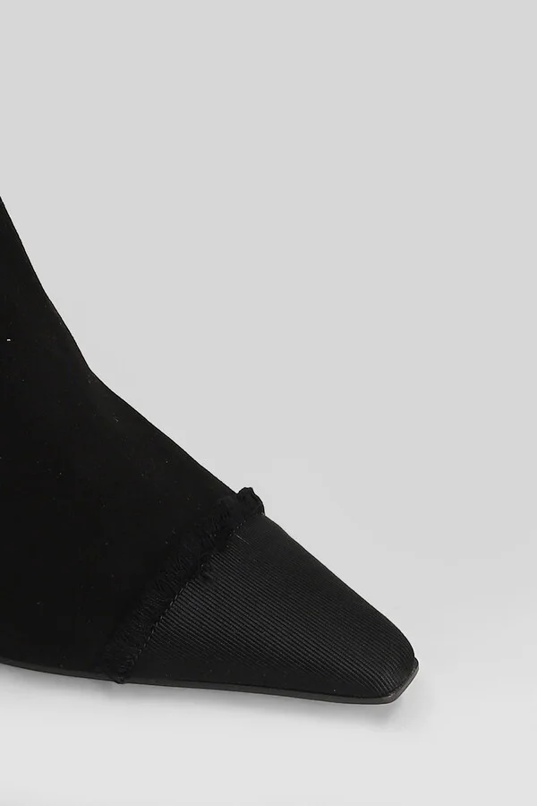 Evari High Heels Ankle Boots In Black Suede - Image 5