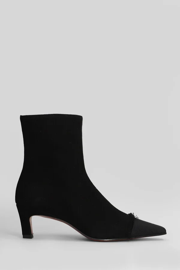 Evari High Heels Ankle Boots In Black Suede