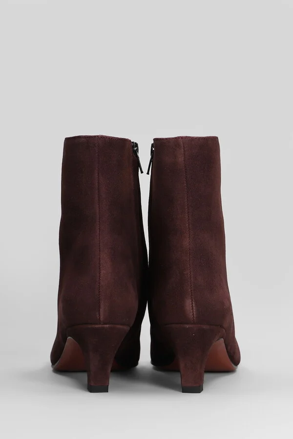 Evari High Heels Ankle Boots In Viola Suede - Image 4