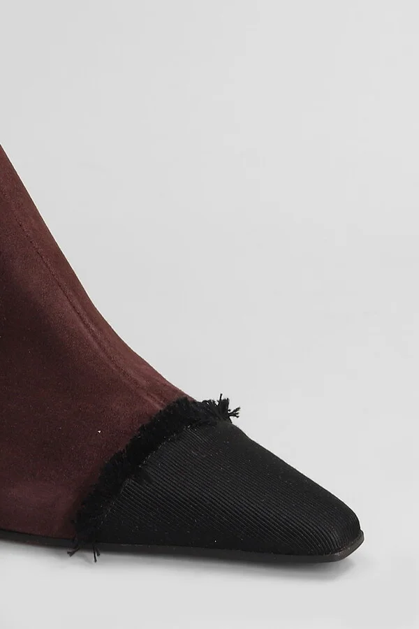 Evari High Heels Ankle Boots In Viola Suede - Image 5