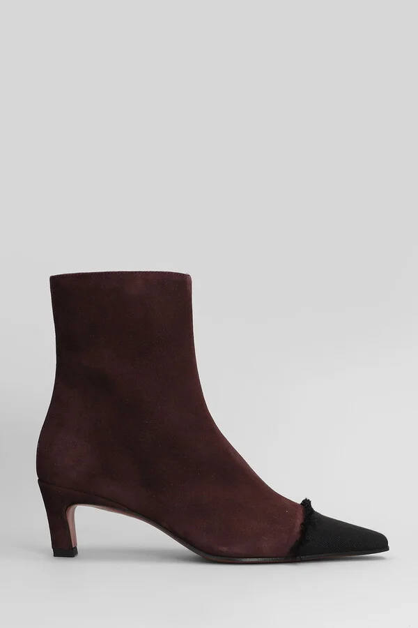 Evari High Heels Ankle Boots In Viola Suede