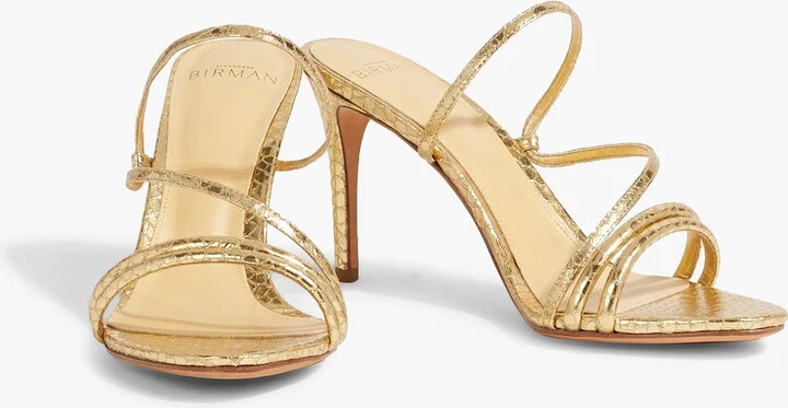 Eve 85 metallic snake-effect leather mules - Image 2