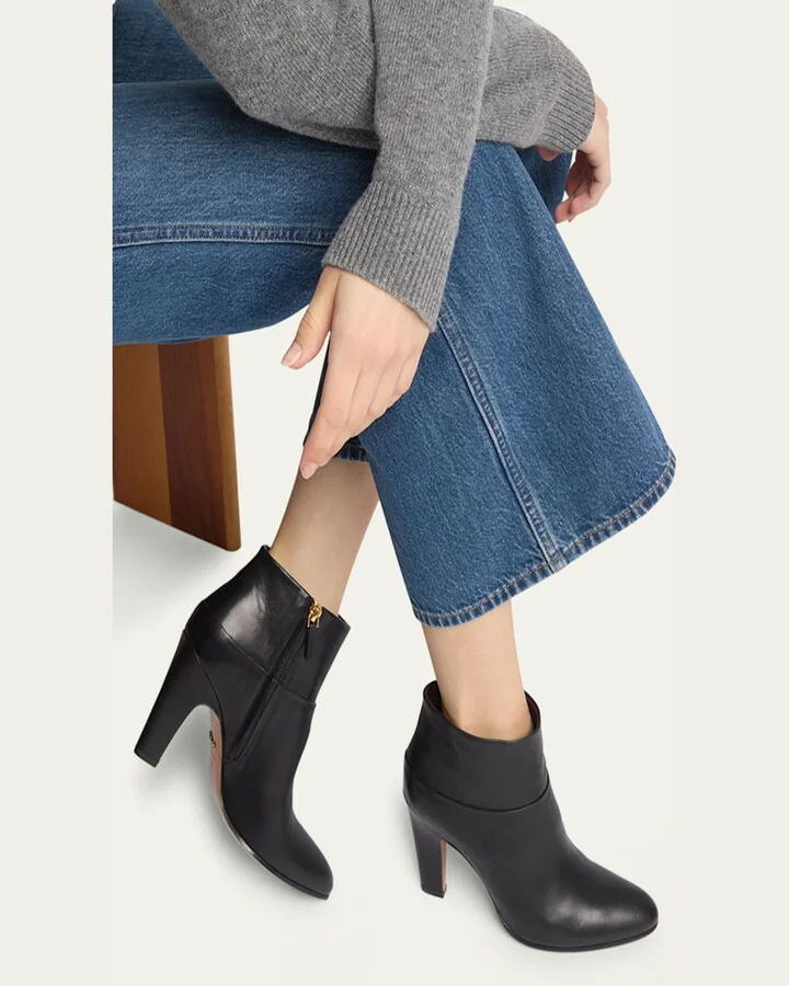 Eve Leather Zip Ankle Booties - Image 3