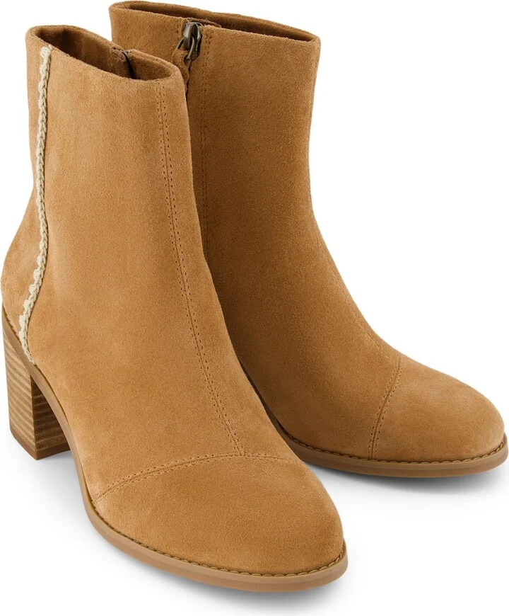 Evelyn Brown Suede Deco Stitch Boot - Image 3