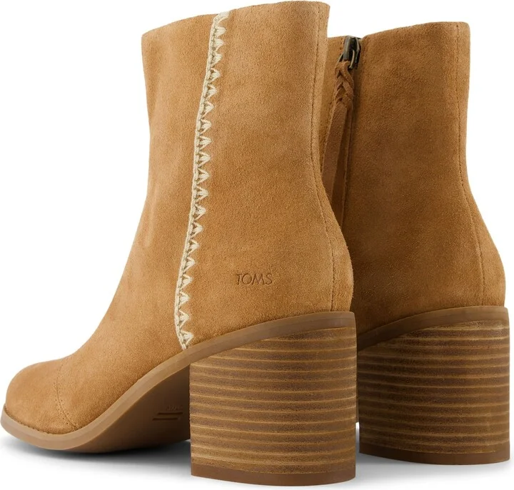Evelyn Brown Suede Deco Stitch Boot - Image 4