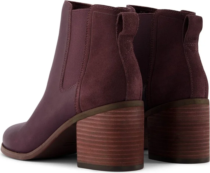 Evelyn Chelsea Blackberry Suede Leather Boot - Image 3