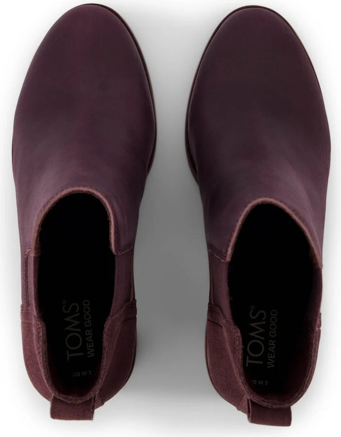 Evelyn Chelsea Blackberry Suede Leather Boot - Image 4