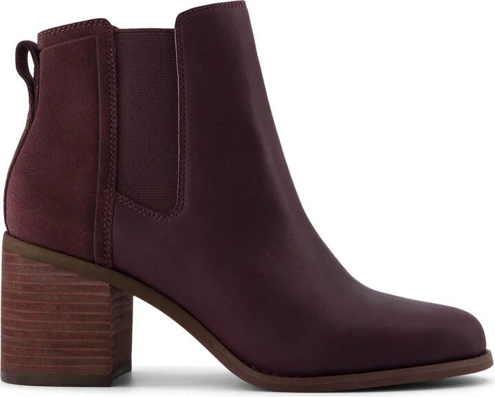 Evelyn Chelsea Blackberry Suede Leather Boot