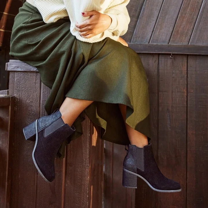 Evelyn Chelsea Metallic Suede Boot - Image 3