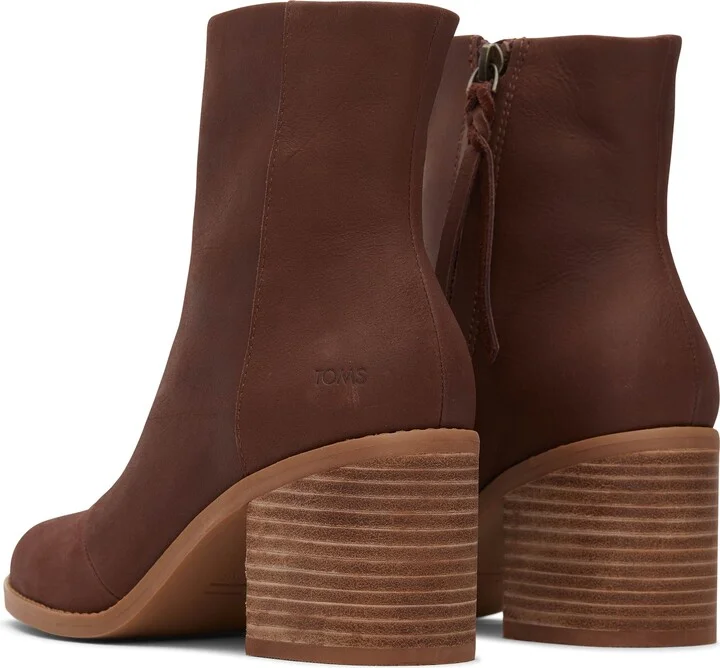 Evelyn Chestnut Leather Heeled Boot - Image 4
