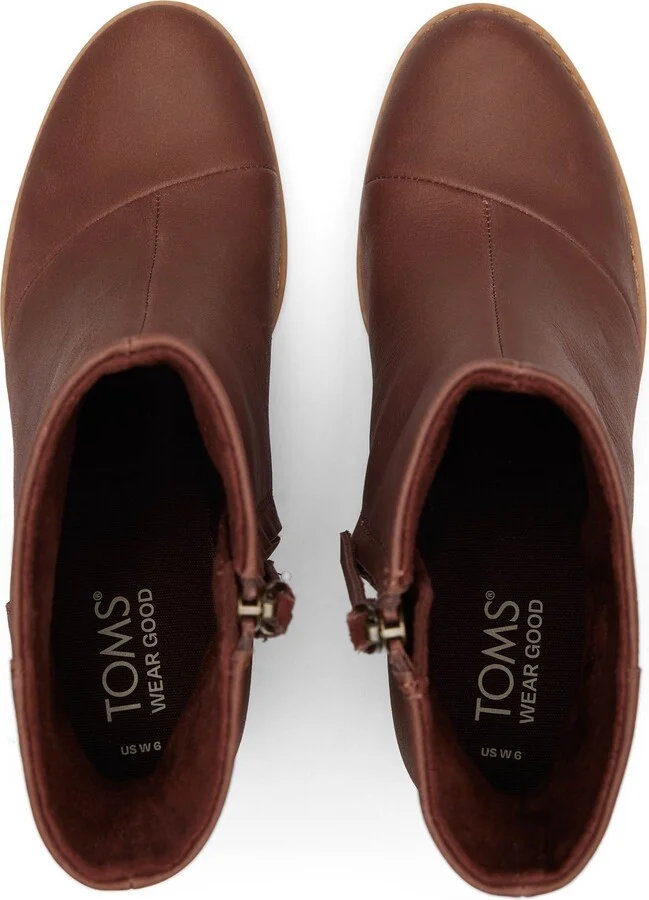 Evelyn Chestnut Leather Heeled Boot - Image 5