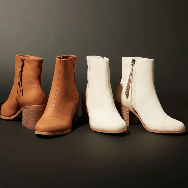 Evelyn Light Sand Leather Heeled Boot - Image 2