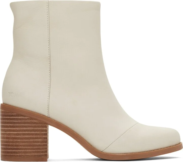 Evelyn Light Sand Leather Heeled Boot