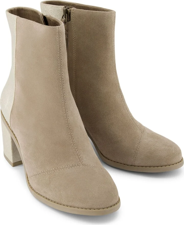 Evelyn Natural Metallic Suede Boot - Image 3